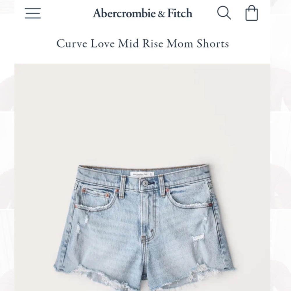 NWT Abercrombie & Fitch Curve Love Jean Shorts